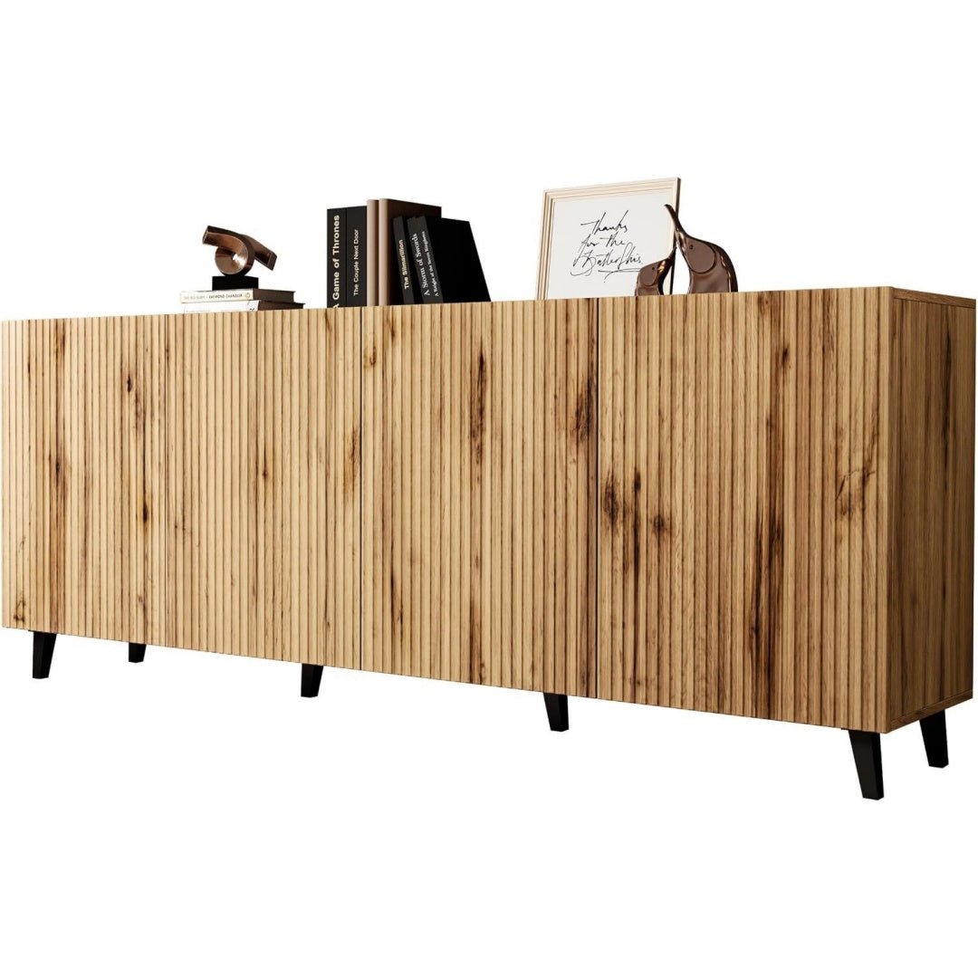 Sideboard verbindet 4 Tueren und Kunststofffuesse