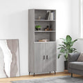 Hochschrank aus Holzwerkstoff und Metall mit geschlossenem Stauraum mit den Massen 69.5 x 34 x 180 cm