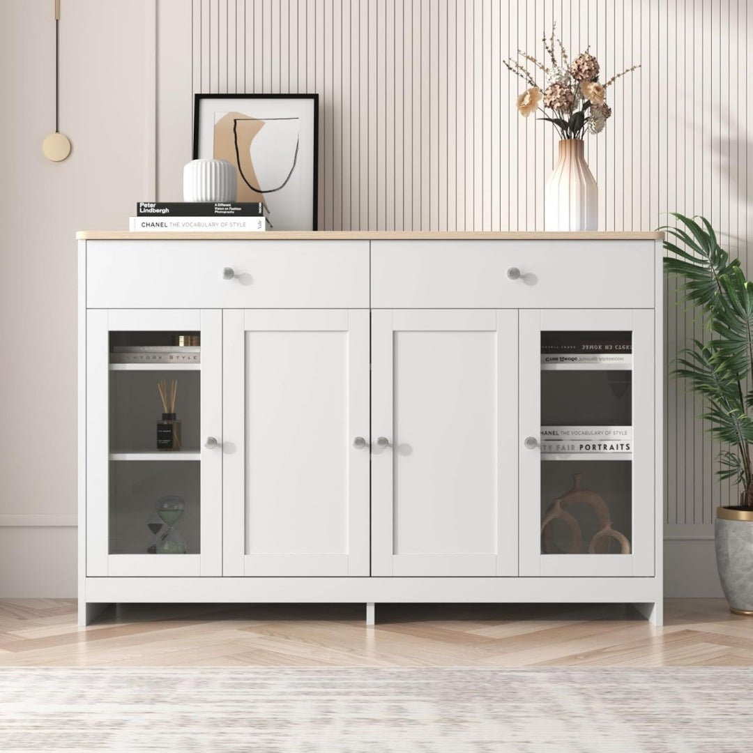 Sideboard mit 4 Tueren, 2 Schubladen und verstellbaren Ablagen