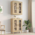 Wandschrank aus Holzwerkstoff und Glas