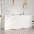 Das Sideboard misst 160 x 36 x 75 cm in Weiss