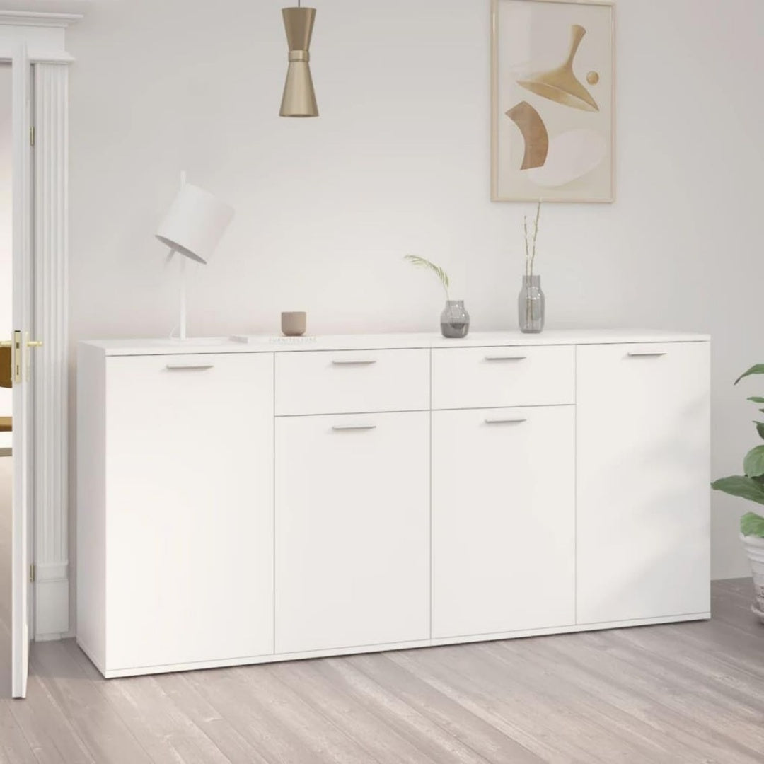 Das Sideboard misst 160 x 36 x 75 cm in Weiss