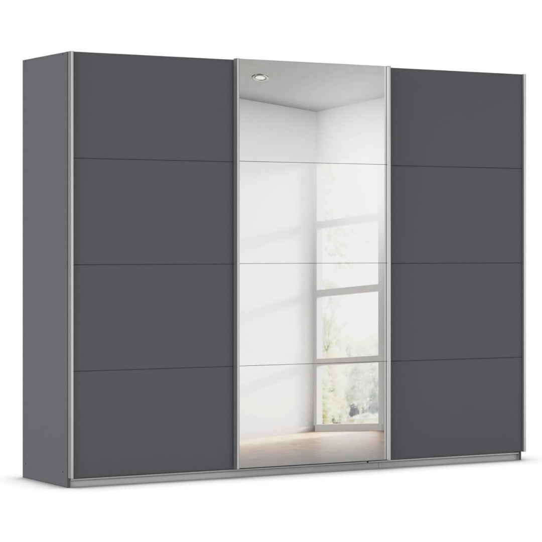 Sideboard in Grau mit einem Spiegel