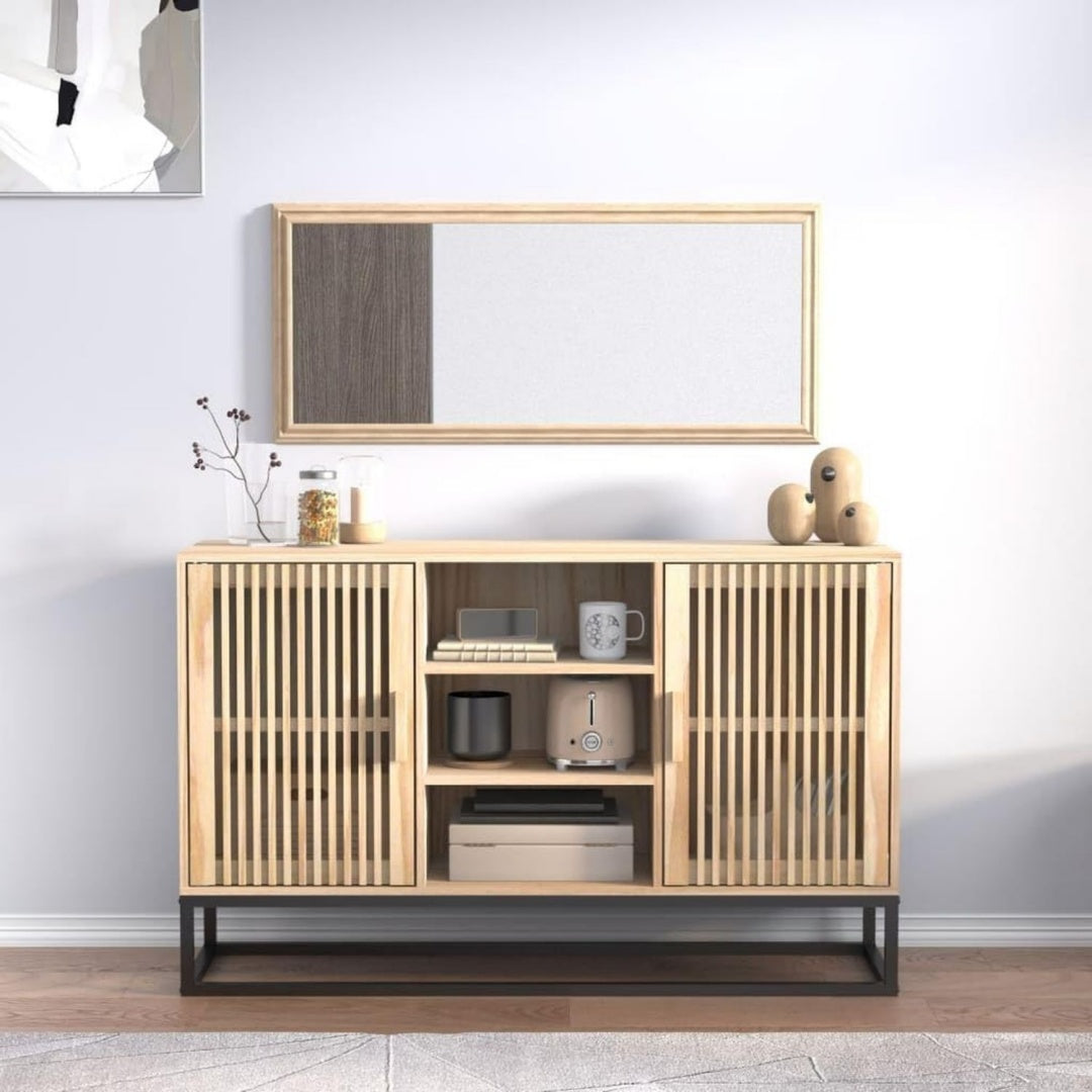 Sideboard aus Holzwerkstoff und Metall in Braun