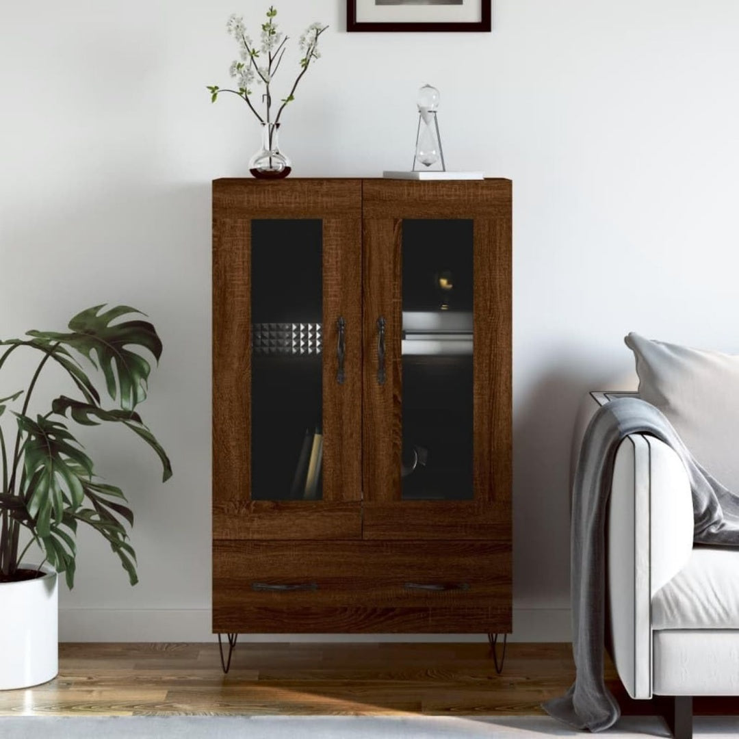 Hochschrank mit den Massen 69.5 x 31 x 115 cm in Eichenbraun aus Holzwerkstoff