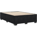 Das Bettgestell misst 140 x 190 cm in Schwarz