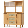 Sideboard mit Flechtoptik und offenen Ablagen