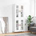 Hochschrank aus Holzwerkstoff und Metall in Weiss mit den Massen 69.5 x 34 x 180 cm